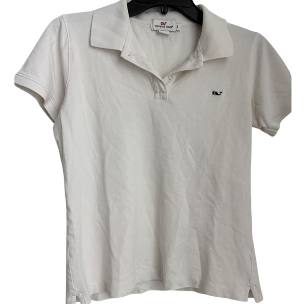 Vineyard Vines Girls White Cotton Pique Polo Size Small